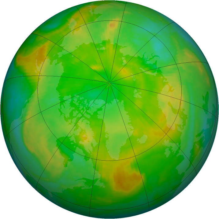 Arctic ozone map for 15 June 2000